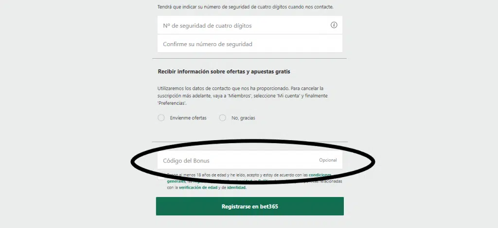 codigo de bonus bet365 registro