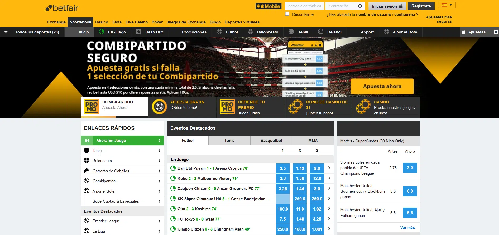 código promocional Betfair