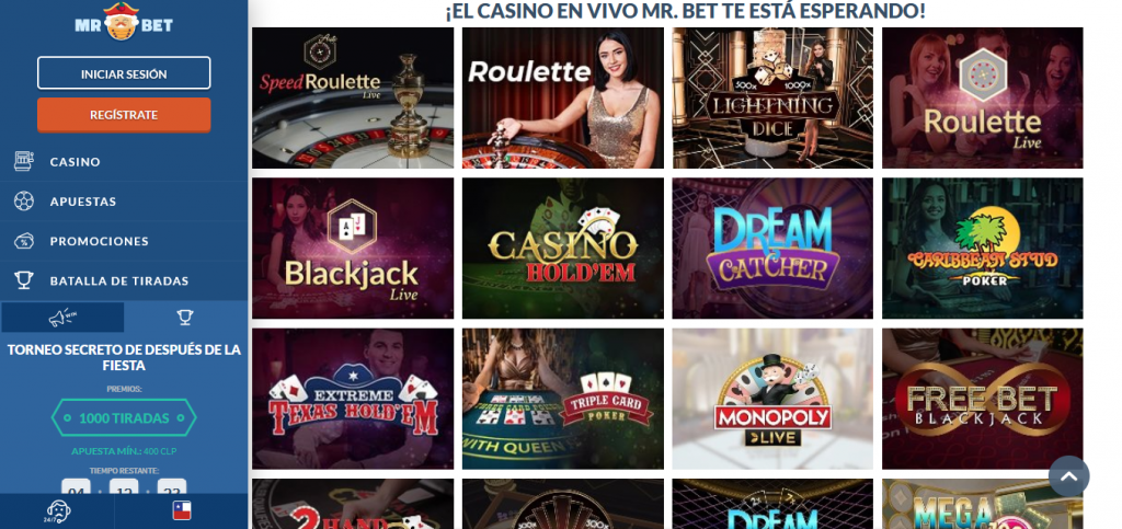 Mr Bet casino bonus juegos