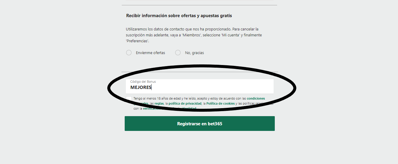 Código de bonus bet365 Perú registro MEJORES