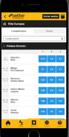 Betfair app apuestas