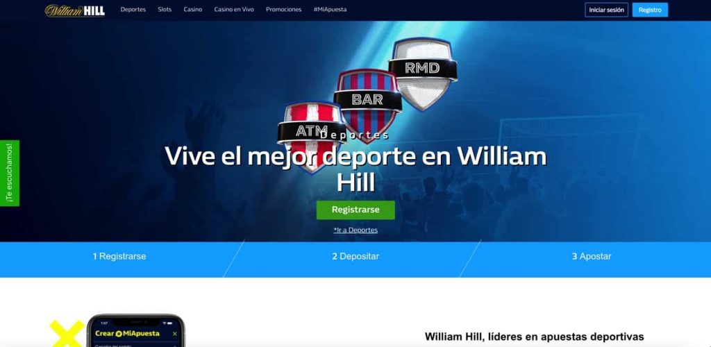 Home page código promocional William Hill
